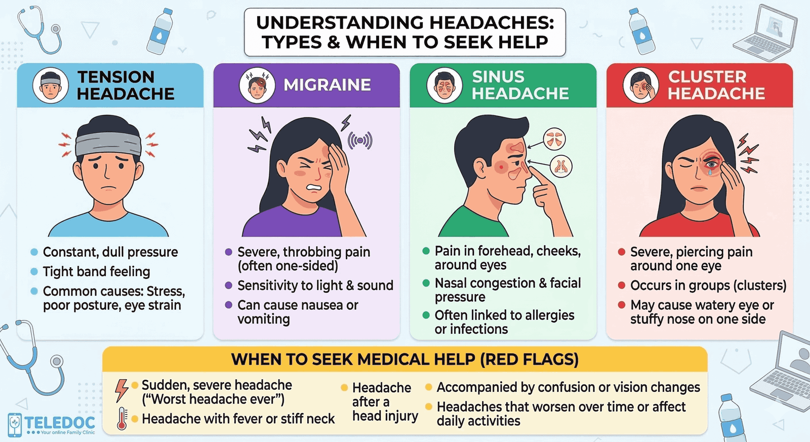 Headache Types, Symptoms & When to Seek Medical Help | TeleDoc - Teledoc